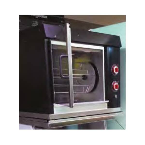 Rôtissoire électrique ventilée 4 broches, 16/20 poulets, 3,3 Kw