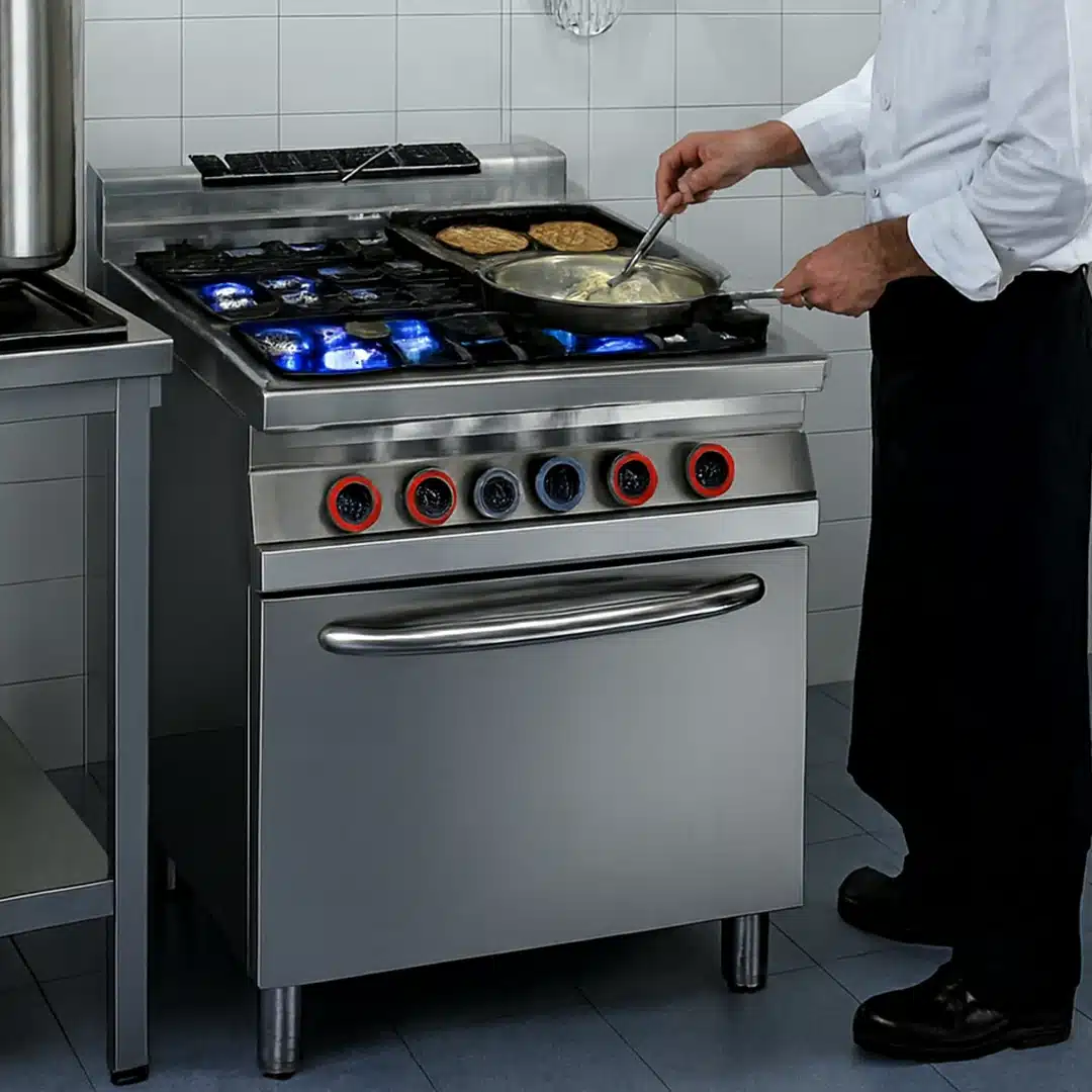 Piano de cuisson 4 feux sur four à gaz