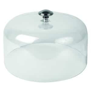 Cloche transparente ronde en san avec poignée extérieure, Ø 270 mm