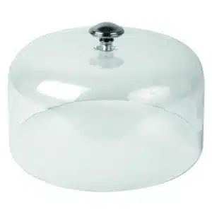 Cloche transparente ronde en san avec poignée extérieure, Ø 270 mm