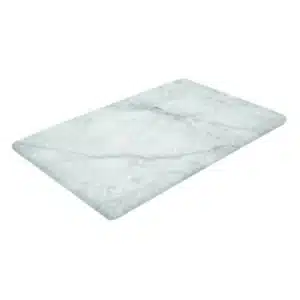 Plateau rectangulaire en melamine, imitation marbre de carrare blanc sur pieds silicone