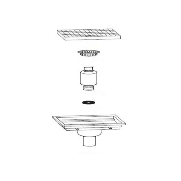 Caniveau monobloc sortie verticale inox