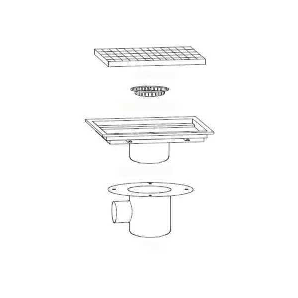 Caniveau de sol inox professionnel avec cuvette réglable