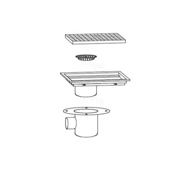 Caniveau de sol inox professionnel avec cuvette