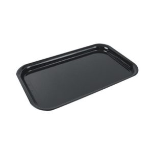 Plat creux noir en san avec angles ronds, en mélamine, profondeur 450 mm