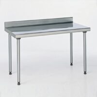 Table inox TS 15N démontable sur mesure à dosseret pieds ronds largeur 600 mm