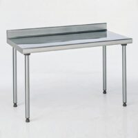 Table inox TS 15N démontable sur mesure à dosseret pieds ronds largeur 800 mm
