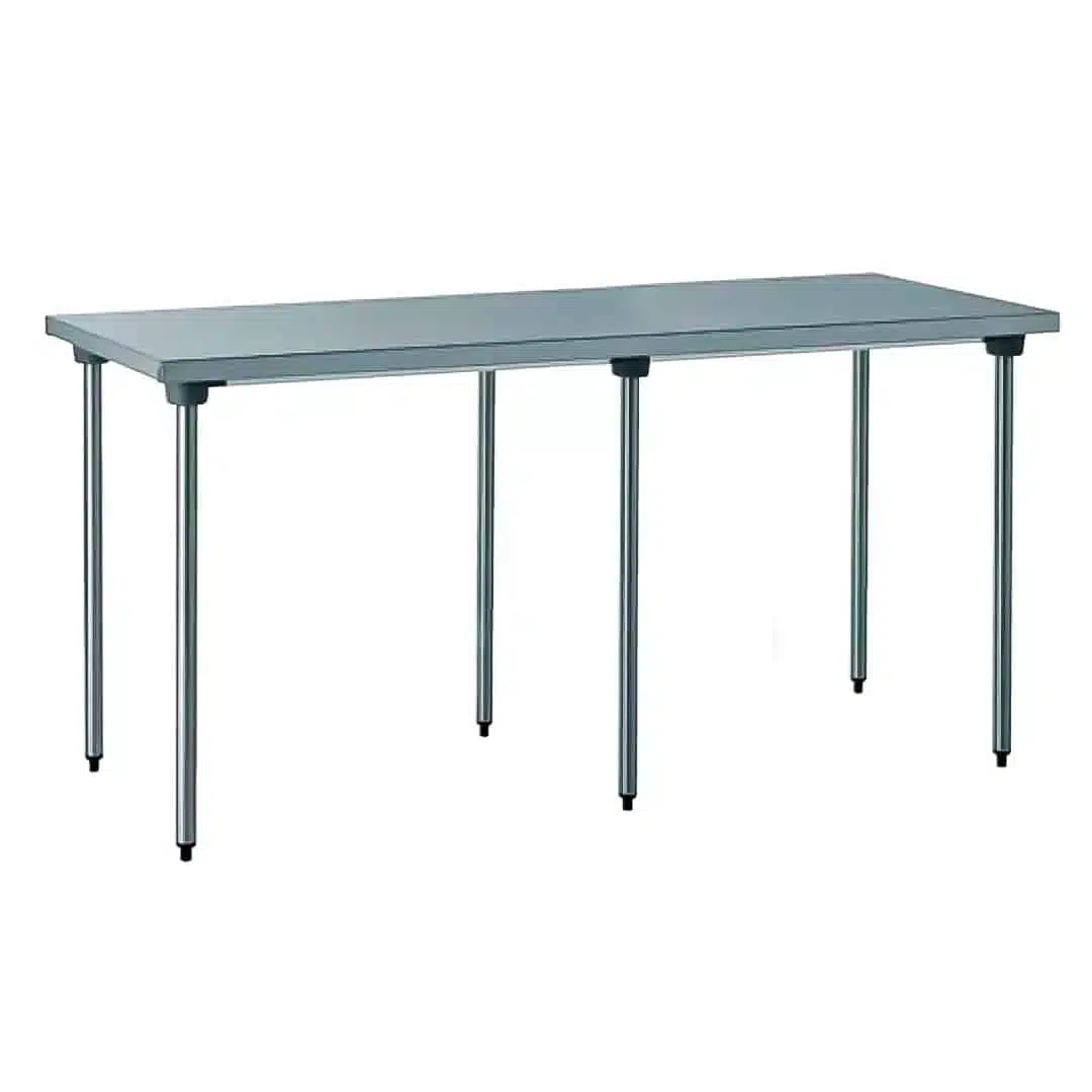 Table inox TS 15N démontable centrale sur mesure pieds ronds largeur 700 mm - Image 2