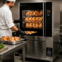Rôtissoire autonettoyante en inox profondeur 915 mm