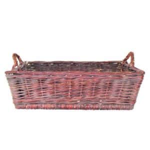 Panier à huîtres osier brut avec 2 poignées, L 500 x P 400 x H 150 mm