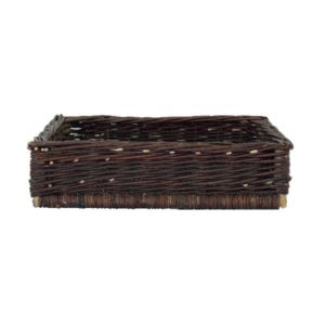 Corbeille de présentation, ovale osier non ecorcé avec poignées, L 600 x P 400 x H 150 mm
