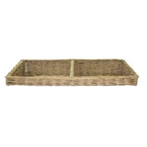 Corbeille rectangulaire osier blanc