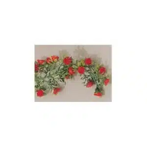 Guirlande pour vitrine, roses rouges, longueur 1850 mm