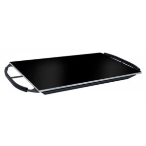Plaque chauffante rectangulaire à poser en verre noir avec un cordon de 1829 mm