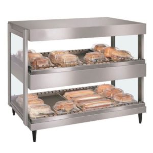 Présentoir chauffant horizontal double