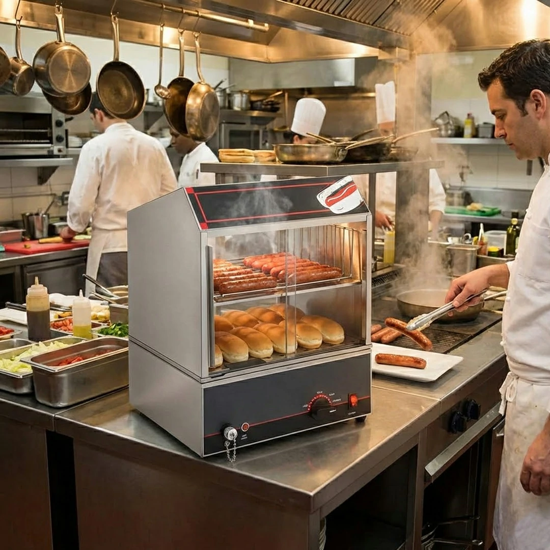 Appareil à Hot Dog à Vapeur en Inox