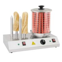 Appareil à hot-dog professionnel électrique 4 plots en acier inoxydable 550 W