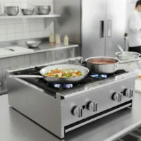 Feux vifs à gaz pour comptoir en inox 4 feux