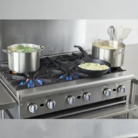 Feux vifs à gaz pour comptoir en inox 6 feux largeur 914 mm