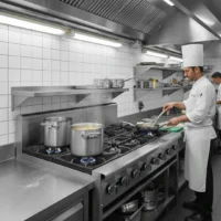 Feux vifs à gaz pour comptoir en inox 8 feux