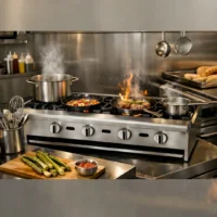 Feux Vifs à Gaz Professionnels en Inox - 4 Feux