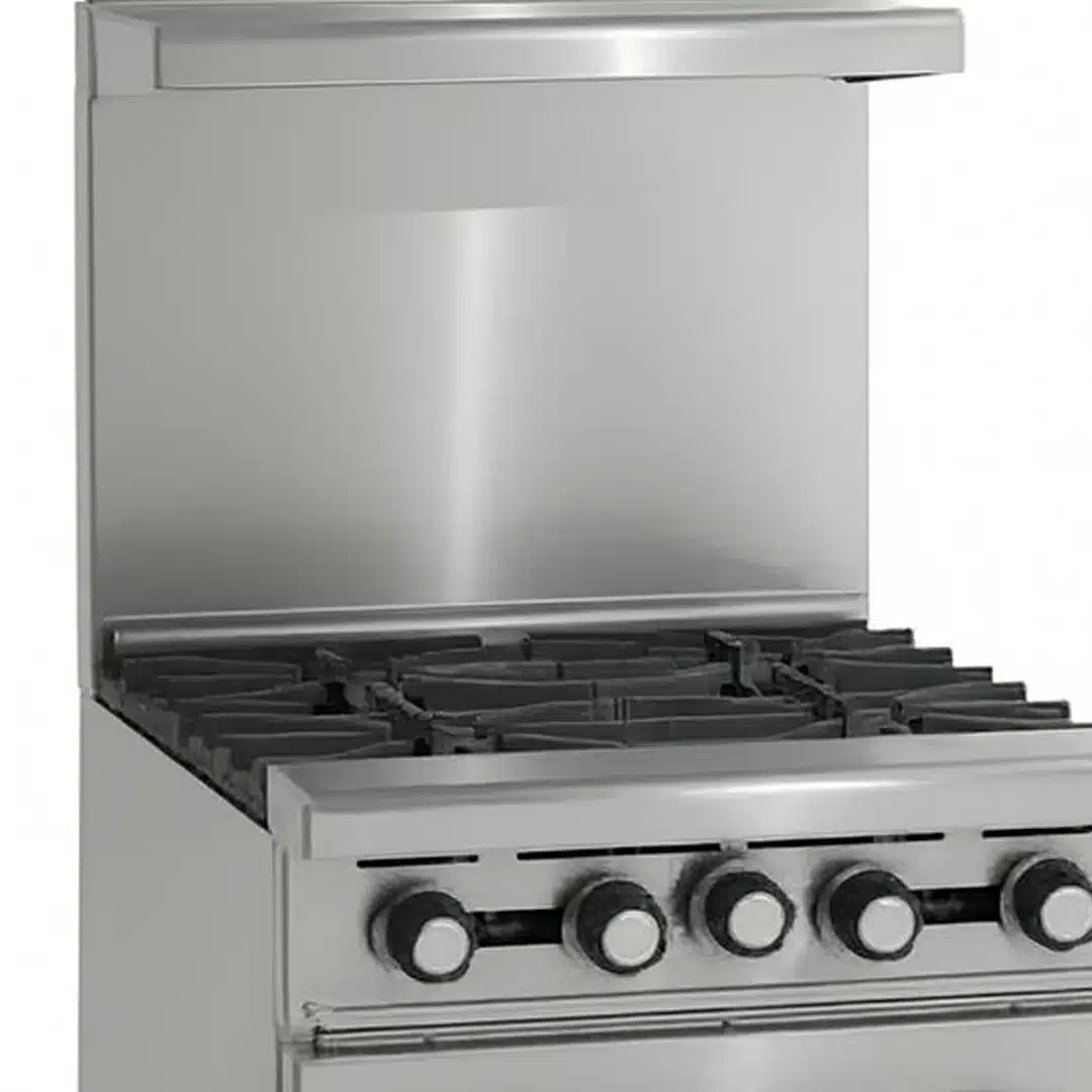 Fourneau 4 feux vifs de 8 kw sur four à gaz de 8 kw