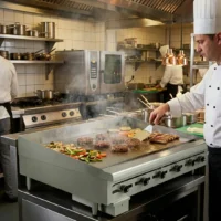 Plaque de cuisson haute puissance à gaz 6 brûleurs