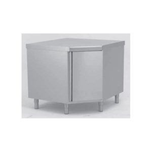 Meuble d’angle inox, largeur 1000 mm