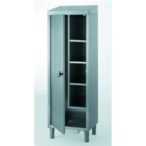 Armoire à fond en pointe de diamant, pour produits d’entretien et balais, avec séparation verticale