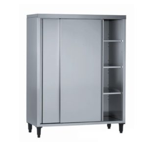 Armoire haute à portes coulissantes en acier inoxydable, largeur 600 mm
