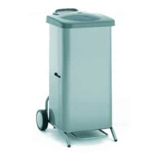 Porte-sac avec couvercle + habillage inox, pour sacs 100 litres
