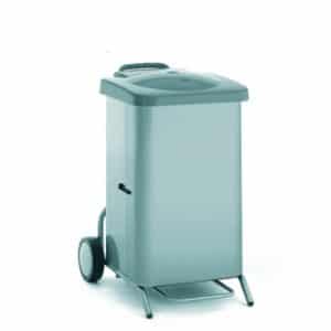Porte-sac avec couvercle + habillage inox, pour sacs 70 litres