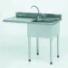 Plonge soudée pour lave-vaisselle encastré 1 bac à droite 1 égouttoir à gauche L 1200 x l 700 x H 900 mm – Image 2