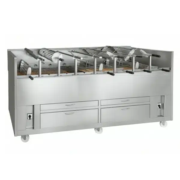 Churrasco professionnel Grills à Charbon de Bois rotatifs