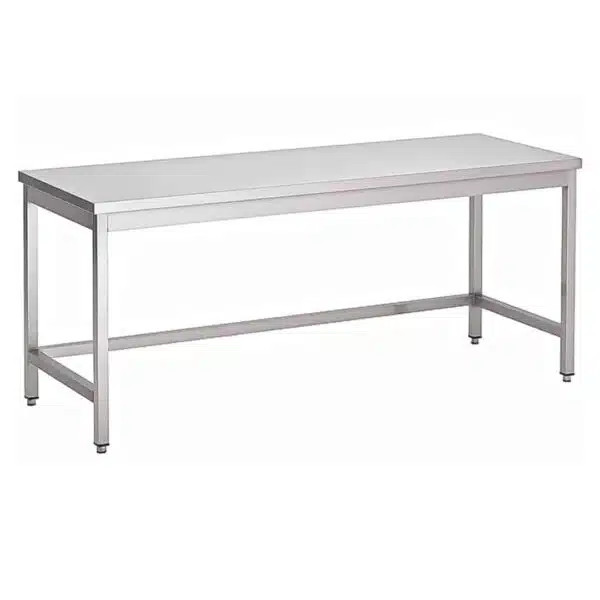 Table de travail Inox AISI 430 sans sous-tablette, L 1800 x P 800 x H 850 mm