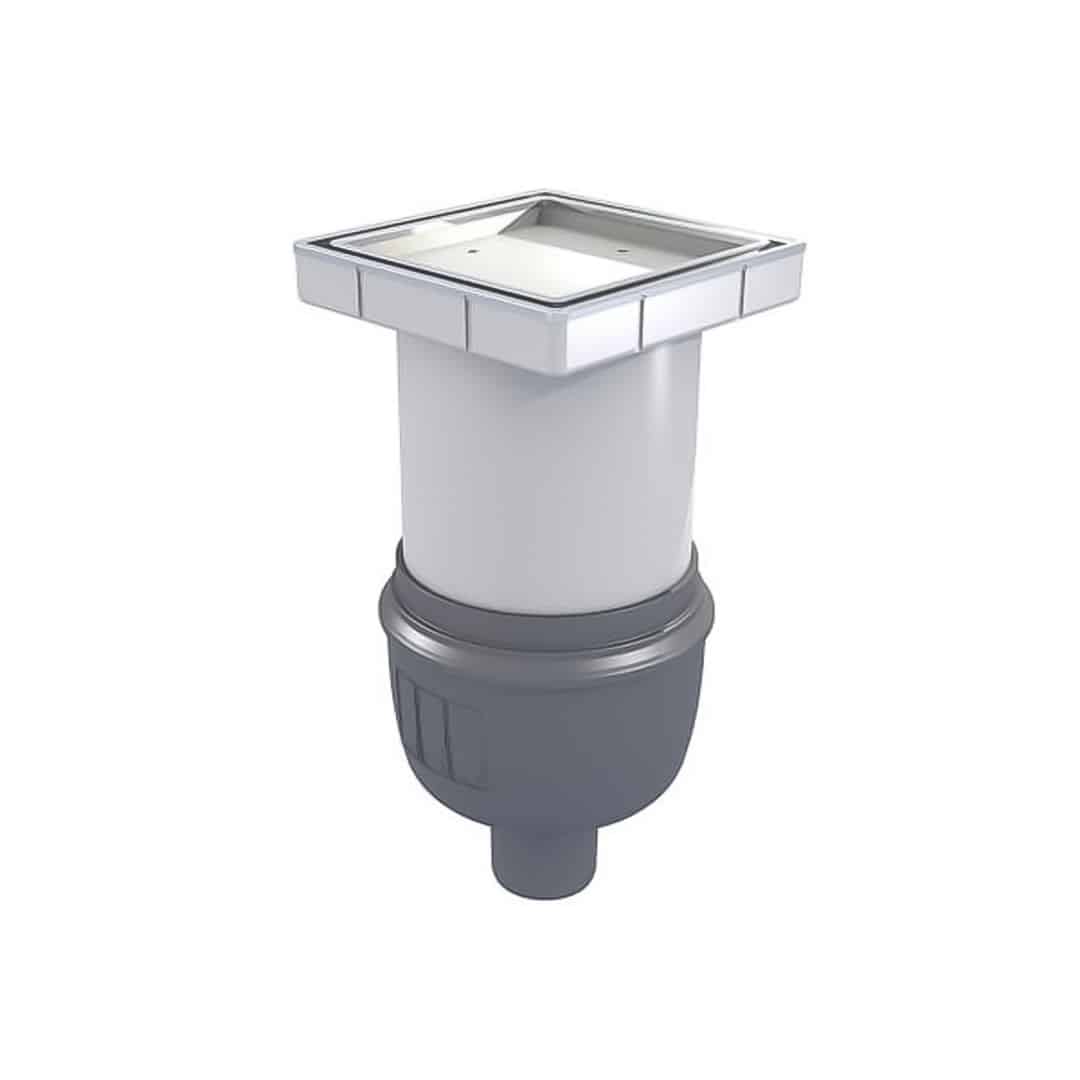 Siphon showerdrain easyflow plastique couverture tile 150×150 inox AISI 304 brillant