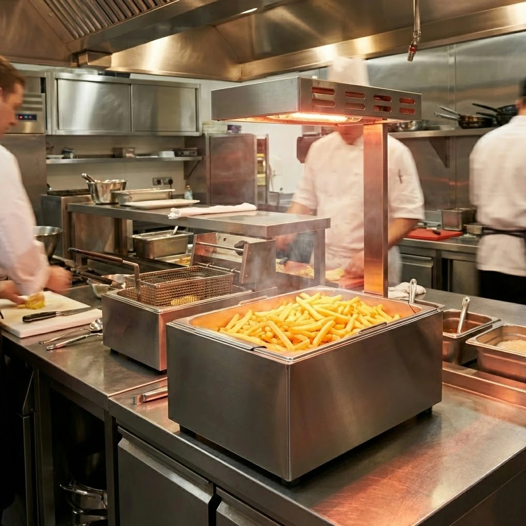 Chauffe frites GN1/1 infrarouge en acier inoxydable 1200 W