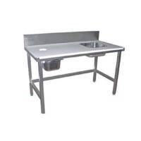 TABLE DE PREPARATION POISSON ADOSSEE  1500 X 600 X 850 MM SUR MESURE