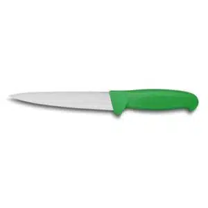 Couteau à saigner à manche de couleur vert, longueur manche : 200 mm