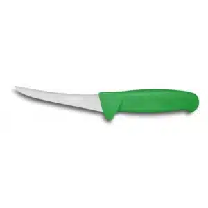 Couteau désosseur, lame courbée à manche de couleur vert, longueur manche : 150 mm