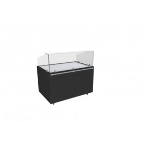Vitrine neutre en sevice traditionnel, hauteur 860/1310 mm, vitre avant droite