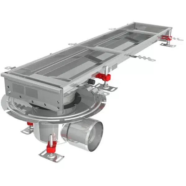 Caniveau inox Modul 200 L 1000 mm, sortie horizontale en bout