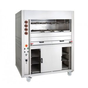 Grill à gaz rotatif multifonctions avec armoire chaude, ligne 900 double, modèle CRGM, longueur 1650 mm