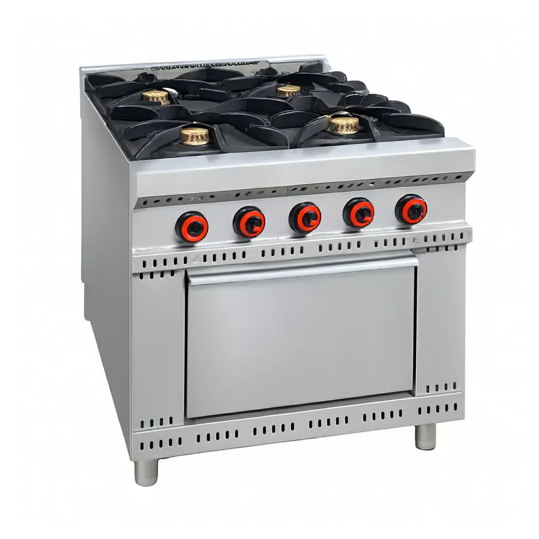 Cuisinière à gaz avec 4 brûleurs 30.8 Kw