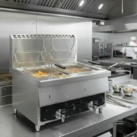 Friteuse à gaz 2 x 10 L en acier Inoxydable AISI 304