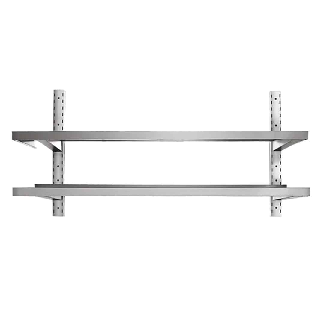 Etagère murale en acier inoxydable 2 niveaux profondeur 300 mm