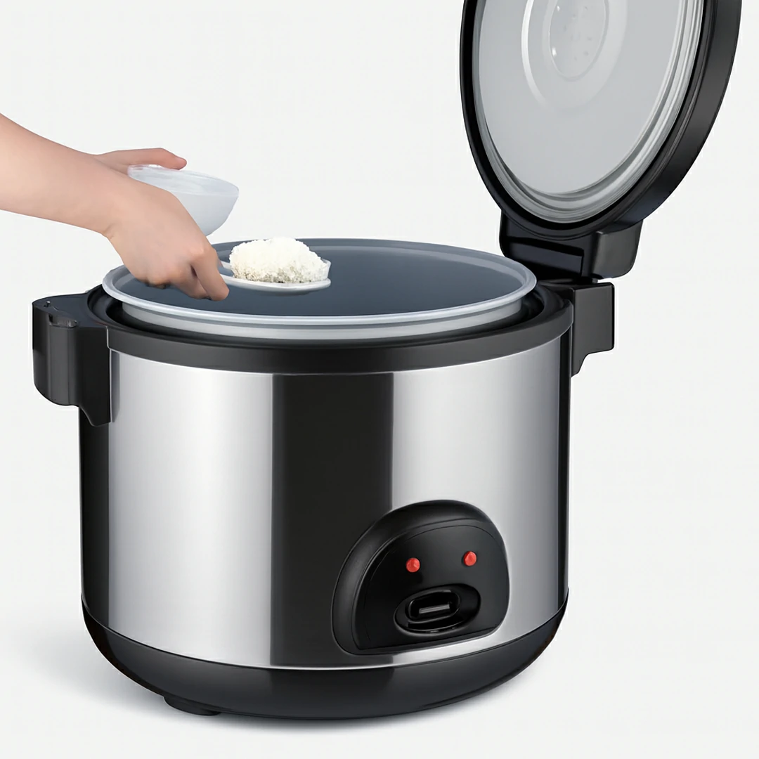 Grand cuiseur à riz inox 9 litres - Idéal pour les Grandes Familles et les Repas en Fête - Image 5