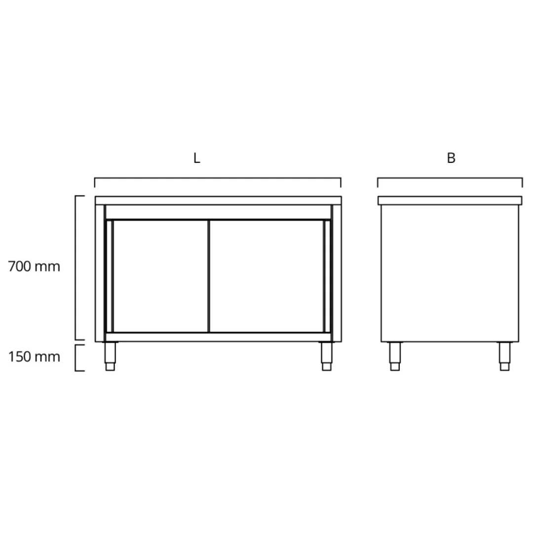 Placard en inox portes battantes - profondeur 700 mm – Image 2