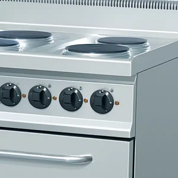 Fourneau Électrique Professionnel avec Four GN 1/1 en Acier Inoxydable