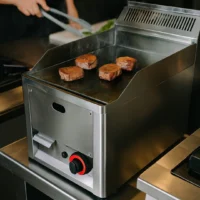 Plaque à snacker gaz simple lisse mono foyer 4 kW